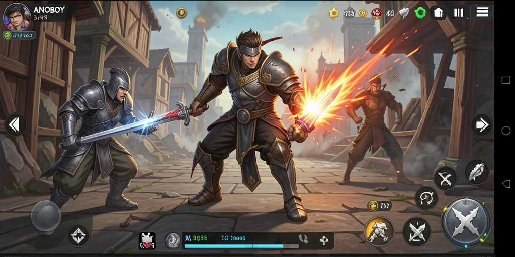 Screenshot ANOBOY menampilkan aksi strategi yang mendebarkan dan karakter unik.