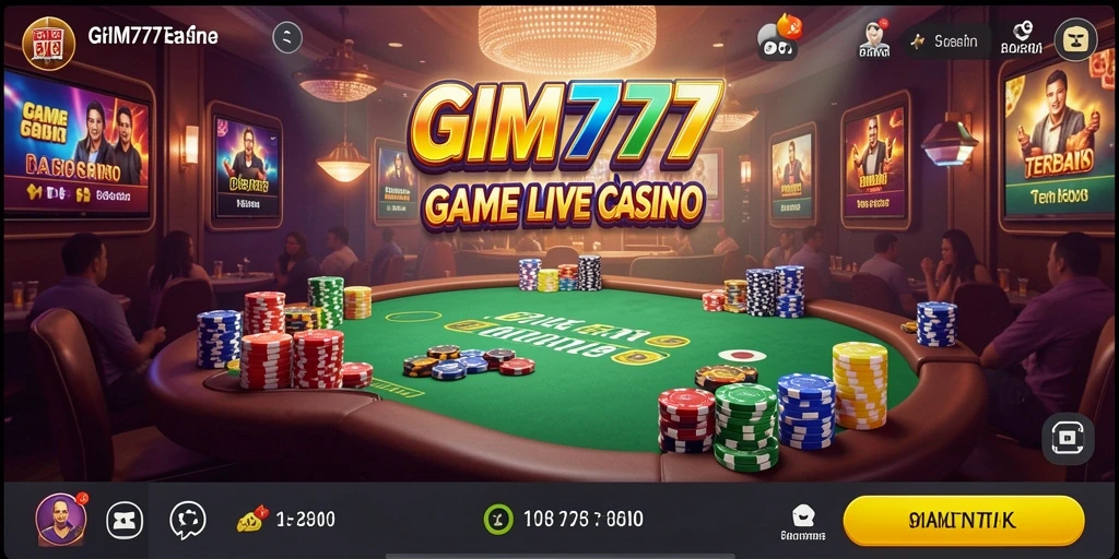 Screenshot GIM777 menunjukkan dealer langsung dan suasana permainan yang seru.