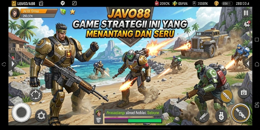 Screenshot utama JAVO88 menampilkan momen pertempuran seru.