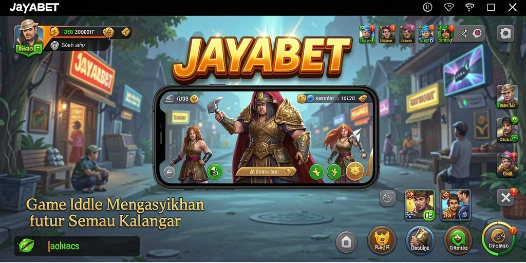 Tampilan gameplay JAYABET dengan karakter Idle yang menarik.