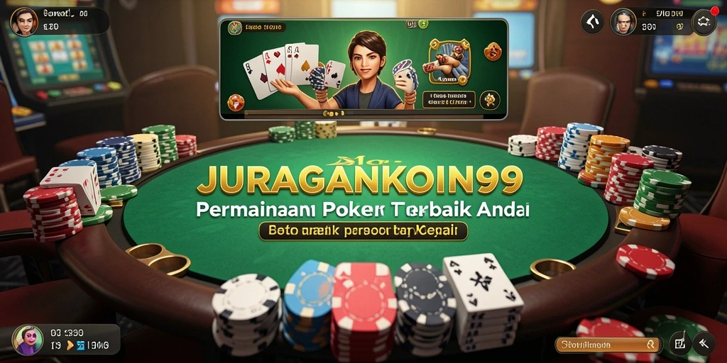 Tampilan gameplay seru di JURAGANKOIN99 saat bermain Poker.