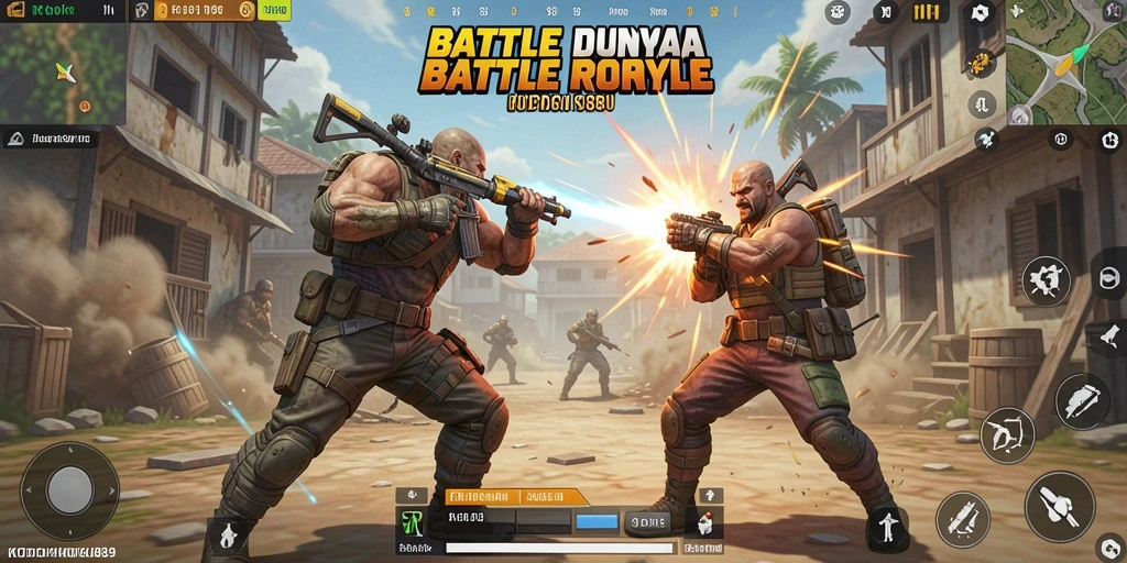 Tangkapan layar gameplay KODOKHOKI889 menampilkan pertempuran intens di arena Battle Royale.