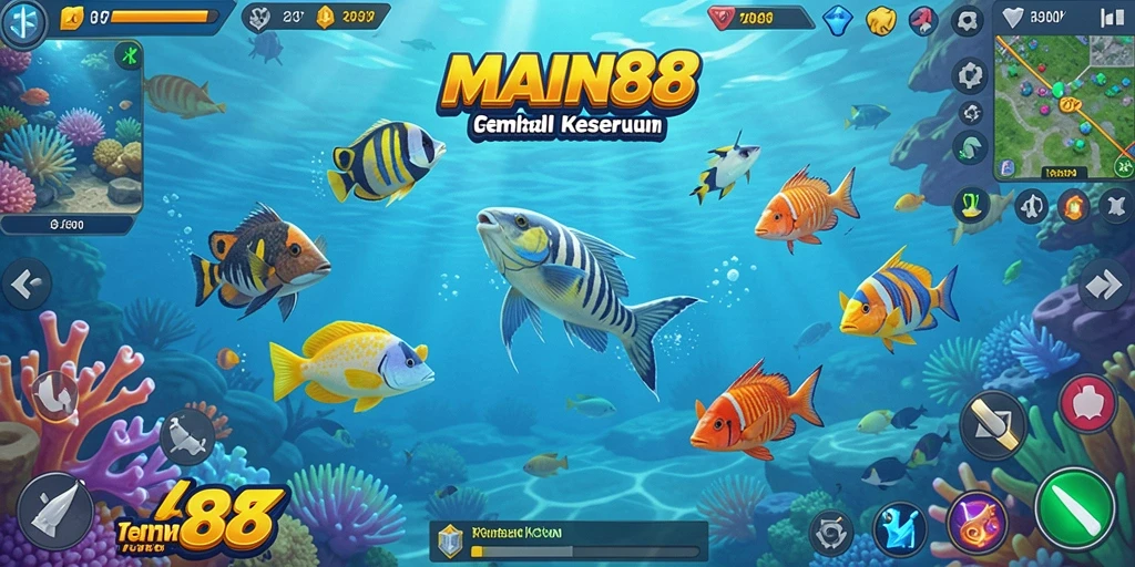 Tampilan gameplay seru dari GAME Tembak Ikan MAIN88.