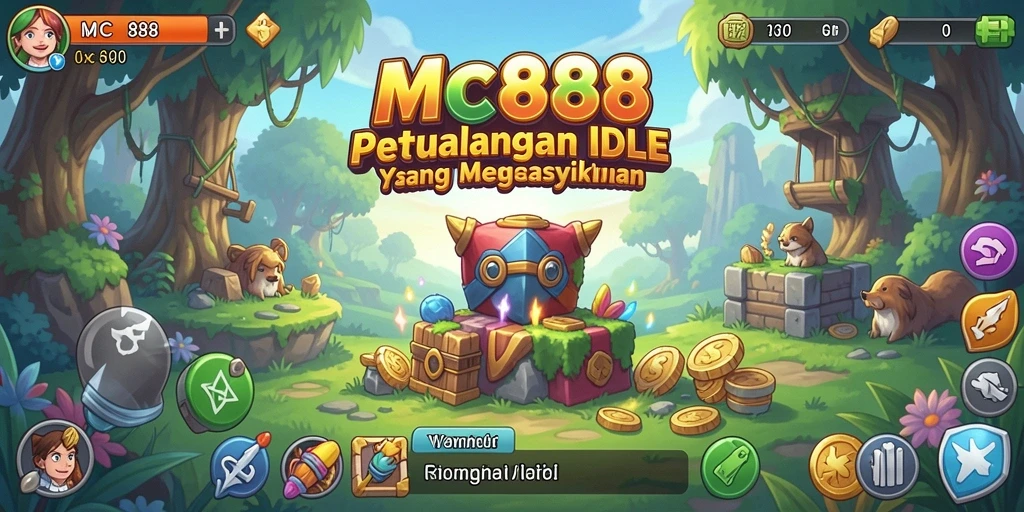 Tampilan gameplay Idle yang menarik dari MC888 dengan karakter lucu.