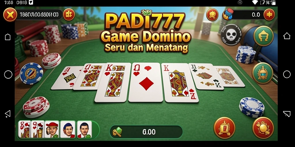 Screenshot gameplay PADI777 menampilkan serunya bermain Domino.
