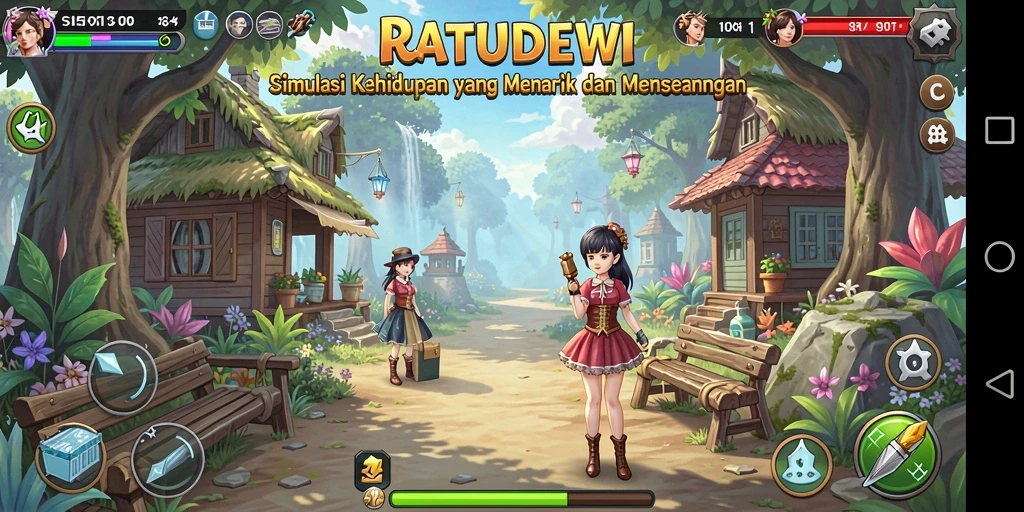 Screenshot gameplay <strong>RATUDEWI</strong> menampilkan interaksi karakter yang menarik.