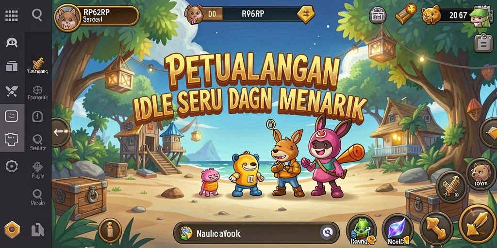 Tampilan gameplay <strong>RP62RP</strong> yang menarik dengan karakter yang beraksi secara idle.