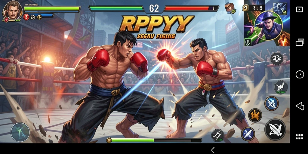 Tangkapan layar gameplay dari RPYYY menampilkan aksi pertarungan yang mendebarkan.