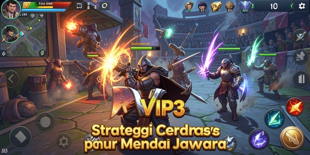 Tampilan permainan strategi yang menegangkan dan mendebarkan.