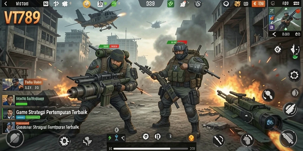Screenshot utama VT789 menampilkan pertempuran strategis yang mendebarkan.